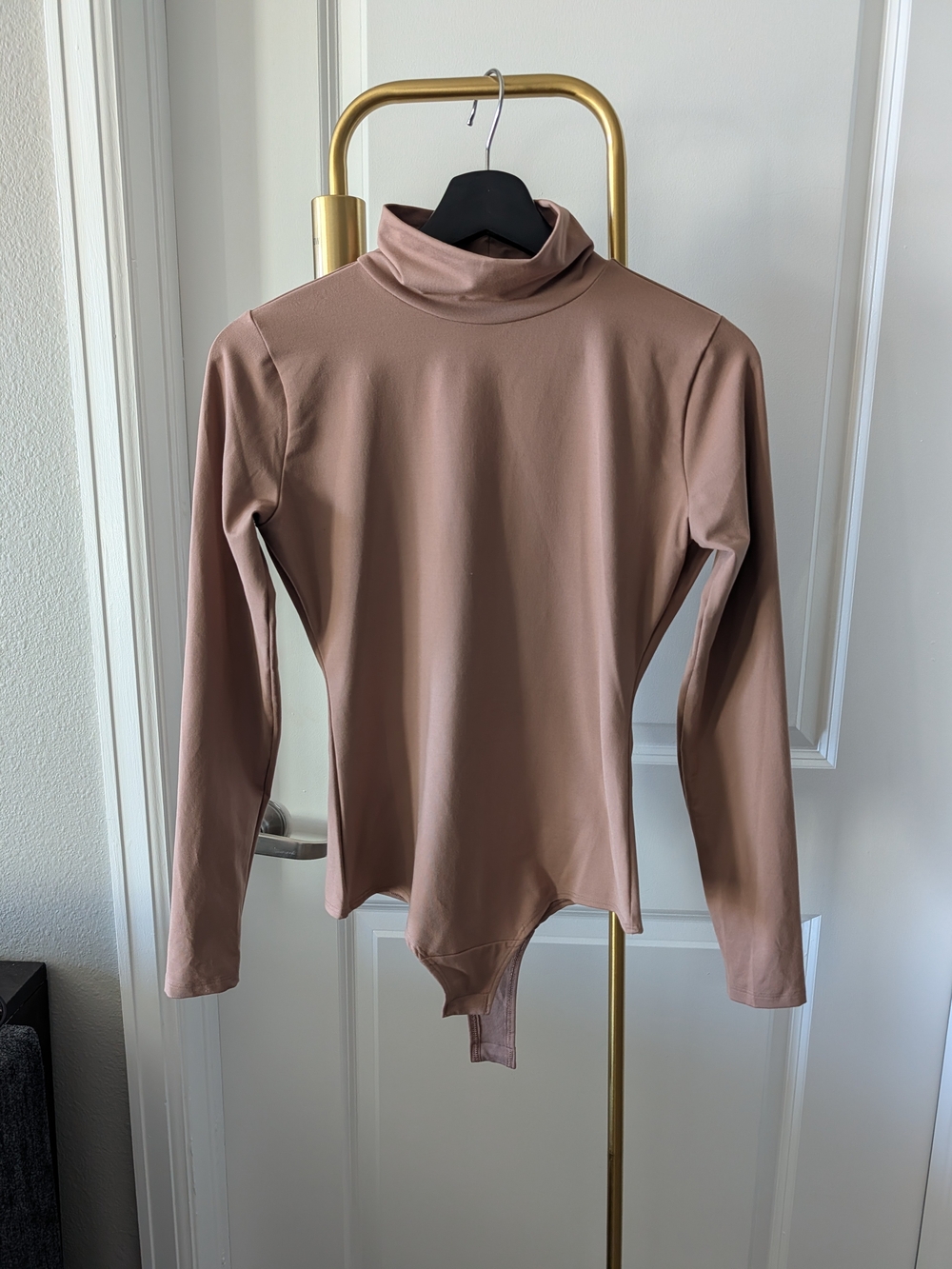 SPANX Taupe Turtleneck Long Sleeve Bodysuit